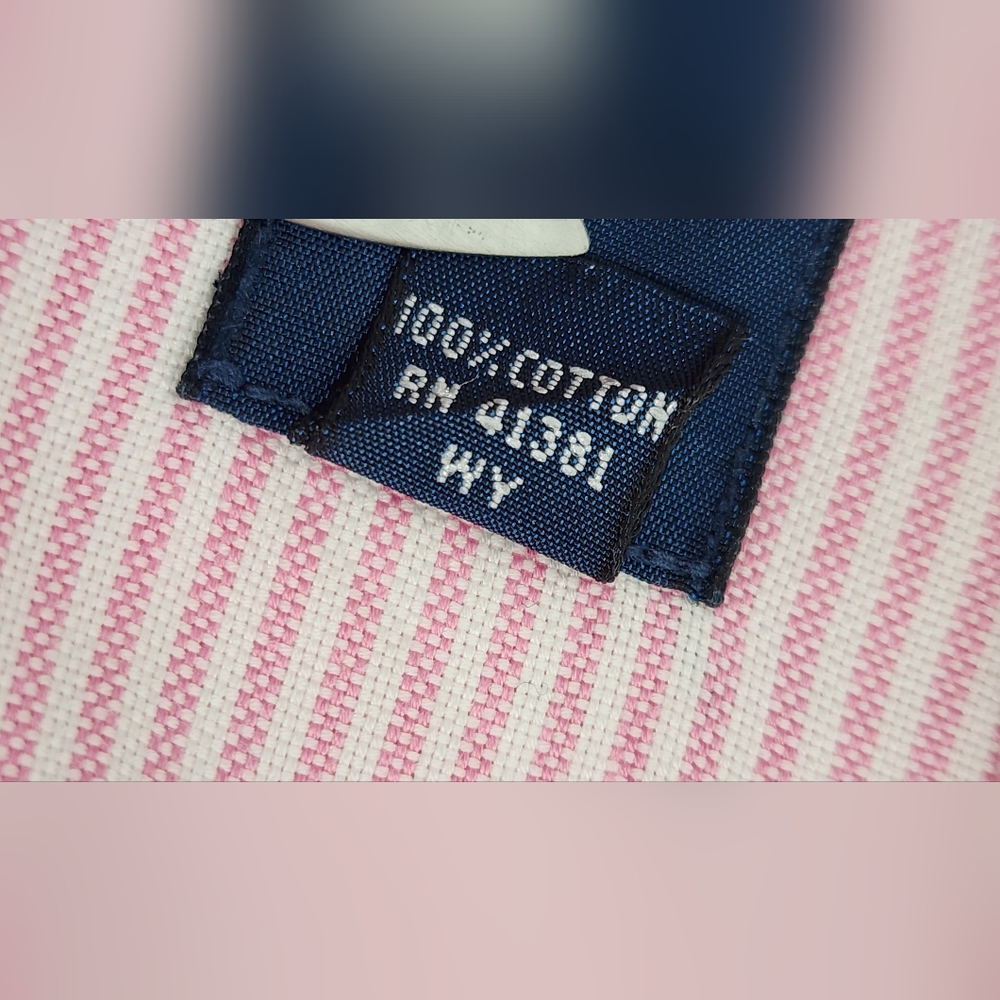 VINTAGE Polo Ralph Lauren Custom Fit Shirt Men's 16 1/2 32/33 Striped Pink White - Picture 14 of 14
